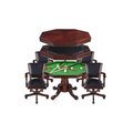 Blue Wave Blue Wave BG2366 Kingston Walnut 3-in-1 Poker Table with 4 Arm Chairs BG2366